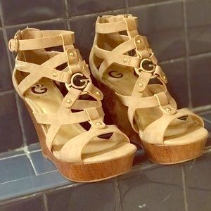 Tan Guess wedges